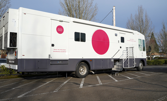 Outside view of new Mammography van